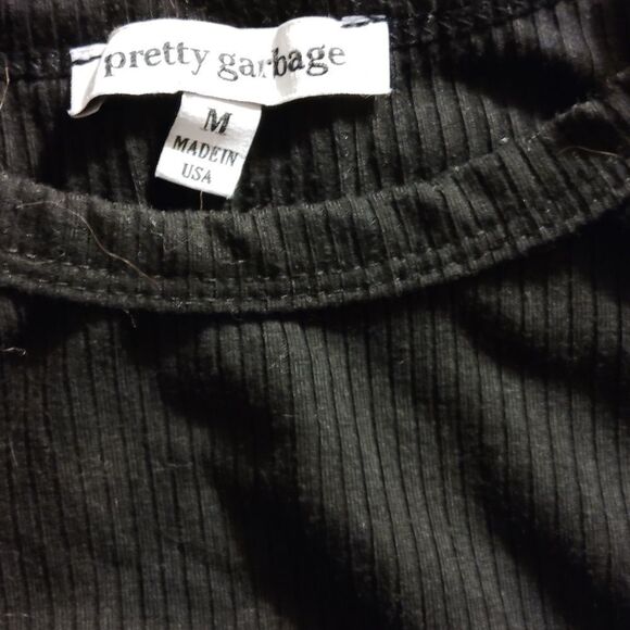 Pretty garbage Black Knit Crop Top - Picture 3 of 4